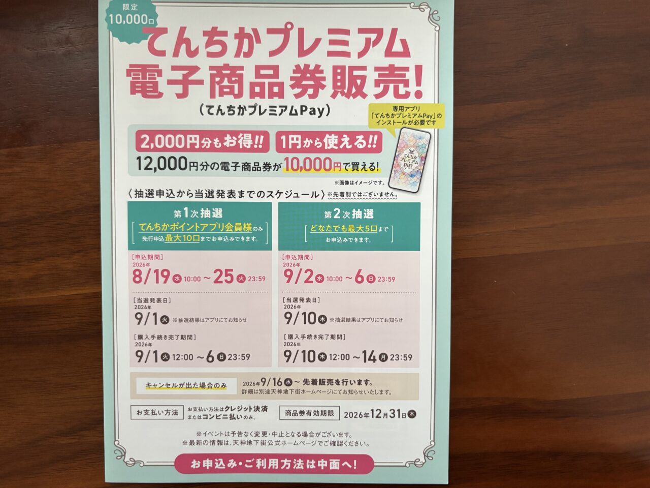 てんちかプレミアム電子商品券